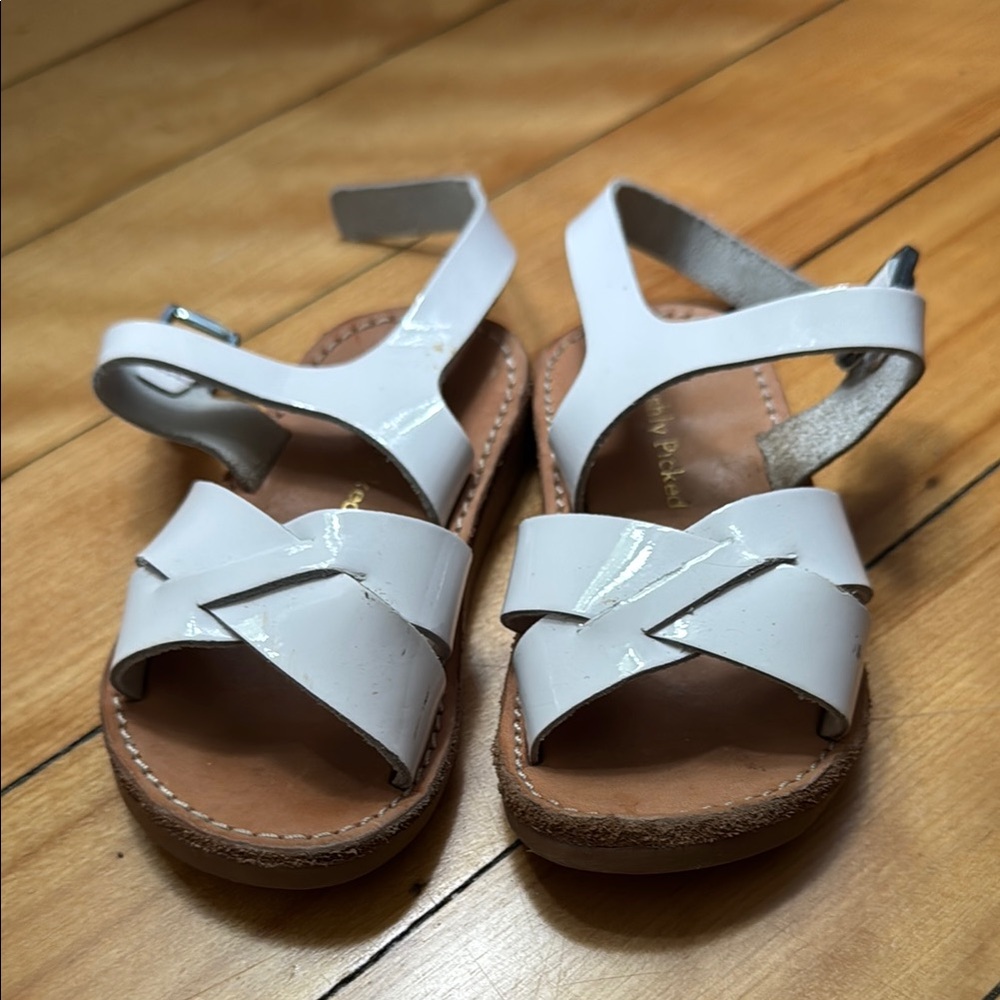 White freshly picked sandals. Good condition. White patent leather